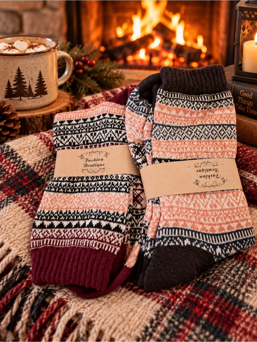 Women’s Fashion Boutique Fair Isle Crew Socks on
